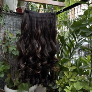 Home black highlate clip in hair extensions – matte fibre silk | 200g heat safe | high volume