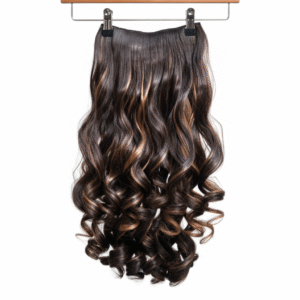 Home black higlate clip in hair extensions – silk synthetic |200g heat safe | high volume